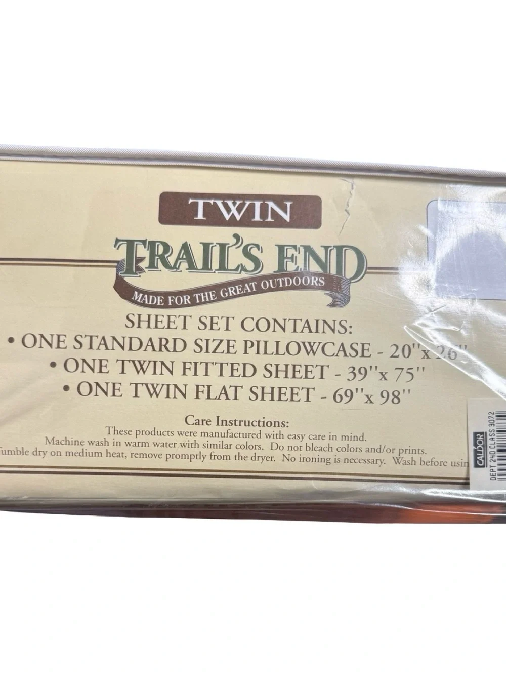 Vintage Trail’s End 100% Cotton Blue Geometric‎ Twin Sheets Made In Portugal